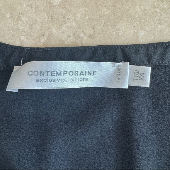 Contemporaine Black 3/4 Sleeve Front Pockets Pullover Blouse Womens Size XXL - Picture 12 of 13